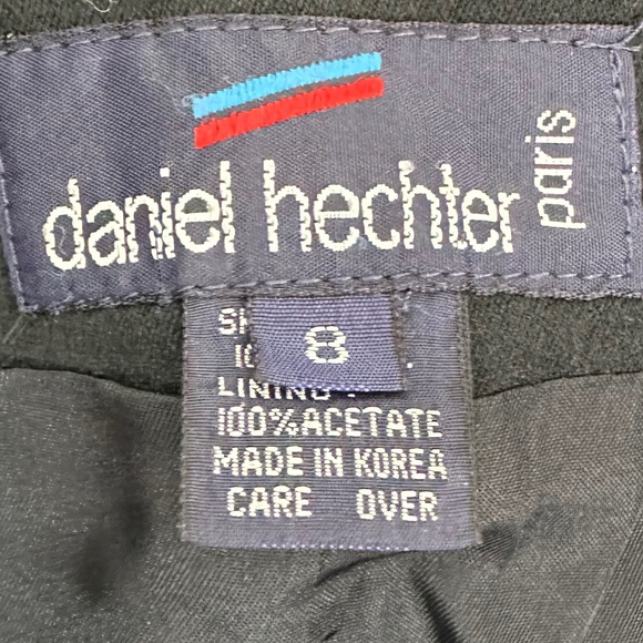 Vintage Daniel Hechter Cinched Waist Wool Black Blazer, 80s Jacket, Size 8 - Picture 6 of 8